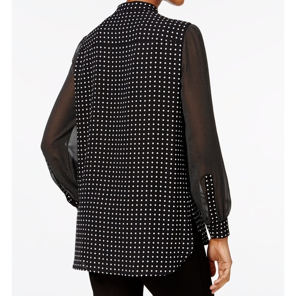 Anne Klein Polka Dot black and white Blouse - Picture 13 of 14